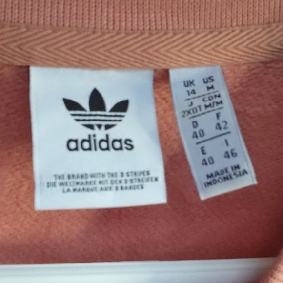 ADIDAS WOMENS PINK OVERSIZED MEDIUM -1X SWEATSHIRT - Picture 6 of 6